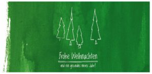 Weihnachtskarte; Bäume; Frohe Weihnachten